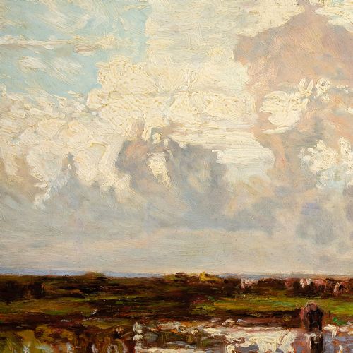 EMIL VON VARENNESMONDASSE STUDY OF A THUNDERSTORM ANTIQUE OIL PAINTING - ADDITIONAL PHOTO 9