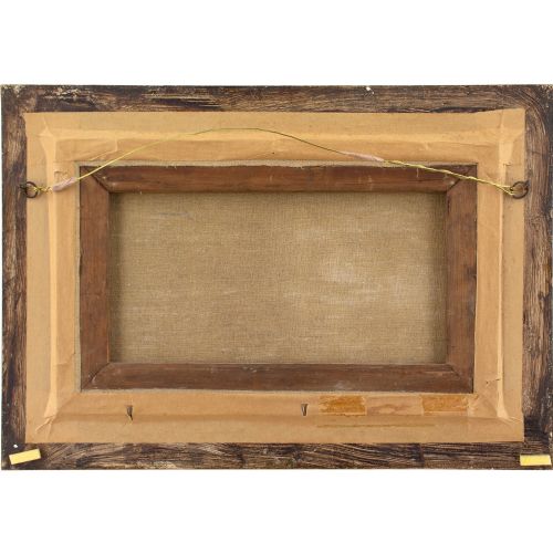 FRANK DICKSON MENDING THE FISHERMEN'S NETS ANTIQUE OIL PAINTING - ADDITIONAL PHOTO 8