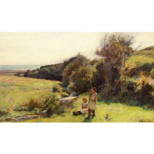 JOHN WHITE THE BIG ONE ANTIQUE OIL PAINTING - ADDITIONAL PHOTO 1