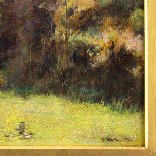 JOHN WHITE THE BIG ONE ANTIQUE OIL PAINTING - ADDITIONAL PHOTO 5