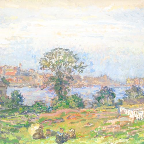 AXEL ERDMANN KASTELLHOLMEN ANTIQUE OIL PAINTING - ADDITIONAL PHOTO 5