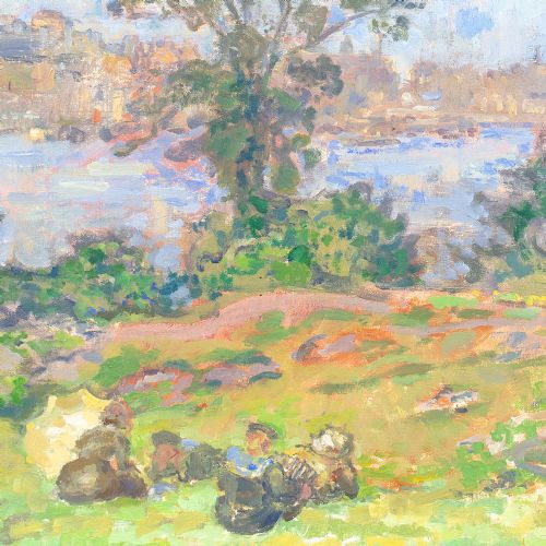 AXEL ERDMANN KASTELLHOLMEN ANTIQUE OIL PAINTING - ADDITIONAL PHOTO 6
