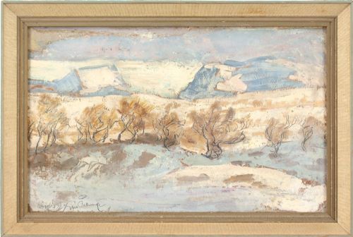 elis slund abisko arctic tundra oil painting - CATEGORY: ANTIQUE ART - DATED 1930