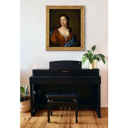 EARLY 18THCENTURY ENGLISH SCHOOL PORTRAIT OF A LADY IN A RUSSET DRESS ANTIQUE OIL PAINTING - ADDITIONAL PHOTO 4