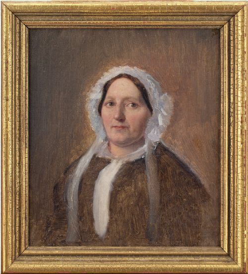 julius friedlnder portrait of the artists mother antique oil painting - CATEGORY: ANTIQUE ART - DATED 19TH CENTURY