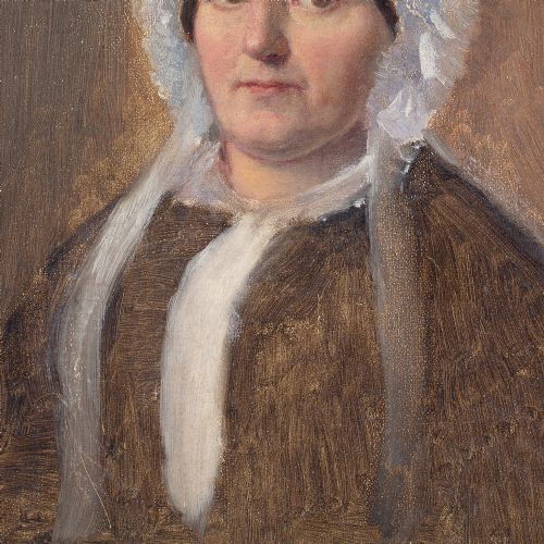 JULIUS FRIEDLNDER PORTRAIT OF THE ARTISTS MOTHER ANTIQUE OIL PAINTING - ADDITIONAL PHOTO 2