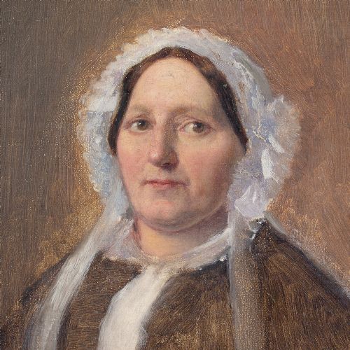 JULIUS FRIEDLNDER PORTRAIT OF THE ARTISTS MOTHER ANTIQUE OIL PAINTING - ADDITIONAL PHOTO 4