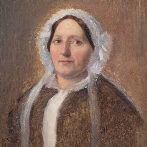 JULIUS FRIEDLNDER PORTRAIT OF THE ARTISTS MOTHER ANTIQUE OIL PAINTING - ADDITIONAL PHOTO 6