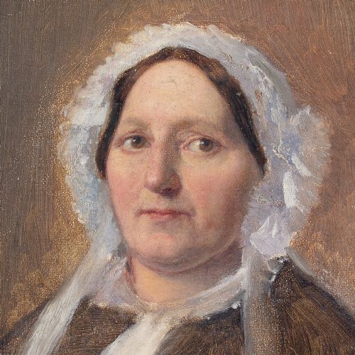 JULIUS FRIEDLNDER PORTRAIT OF THE ARTISTS MOTHER ANTIQUE OIL PAINTING - ADDITIONAL PHOTO 7