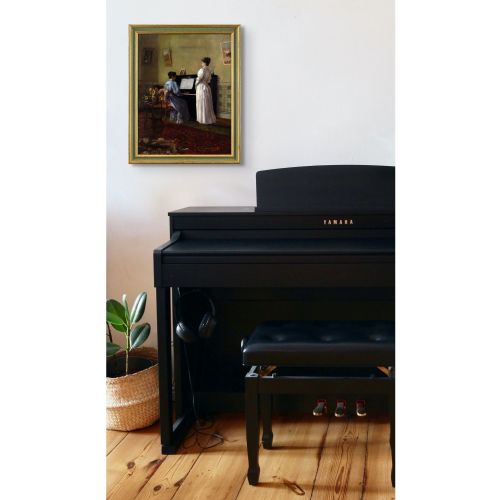 LOUISE PARKER THE RECITAL ANTIQUE OIL PAINTING - ADDITIONAL PHOTO 1