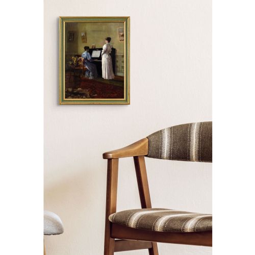 LOUISE PARKER THE RECITAL ANTIQUE OIL PAINTING - ADDITIONAL PHOTO 2