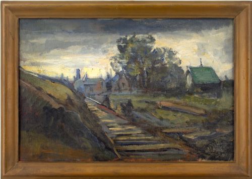 hjalmar kraghpedersen sydhavn antique oil painting - CATEGORY: ANTIQUE ART - DATED 1910
