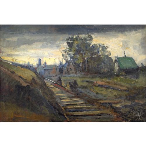HJALMAR KRAGHPEDERSEN SYDHAVN ANTIQUE OIL PAINTING - ADDITIONAL PHOTO 2
