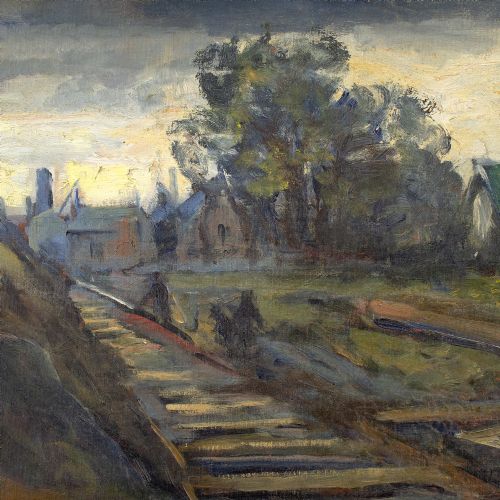 HJALMAR KRAGHPEDERSEN SYDHAVN ANTIQUE OIL PAINTING - ADDITIONAL PHOTO 4
