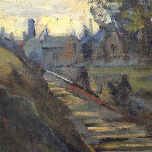 HJALMAR KRAGHPEDERSEN SYDHAVN ANTIQUE OIL PAINTING - ADDITIONAL PHOTO 5