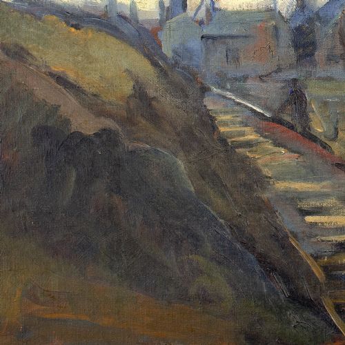 HJALMAR KRAGHPEDERSEN SYDHAVN ANTIQUE OIL PAINTING - ADDITIONAL PHOTO 6