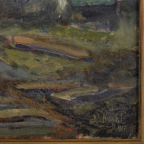 HJALMAR KRAGHPEDERSEN SYDHAVN ANTIQUE OIL PAINTING - ADDITIONAL PHOTO 7