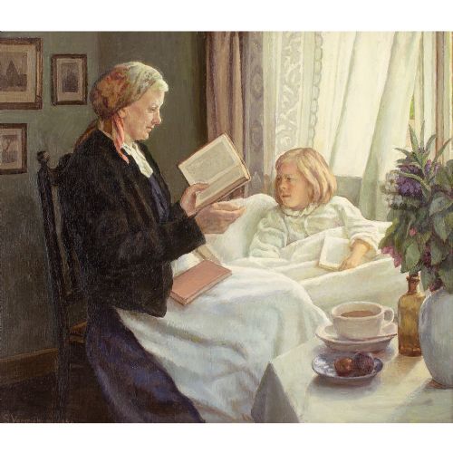 SOPHUS VERMEHREN HER FAVOURITE STORY OIL PAINTING - ADDITIONAL PHOTO 2