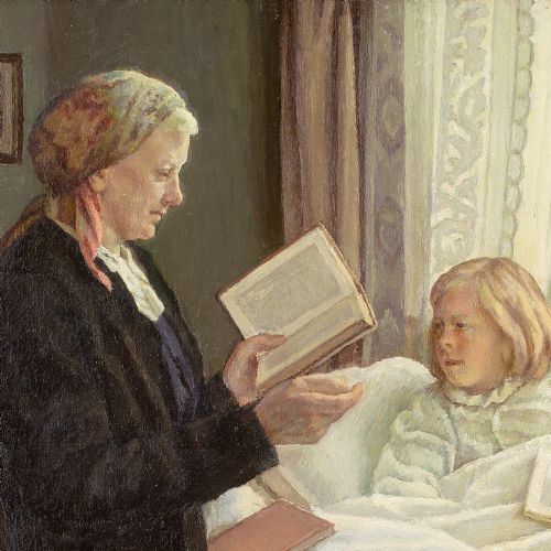 SOPHUS VERMEHREN HER FAVOURITE STORY OIL PAINTING - ADDITIONAL PHOTO 4