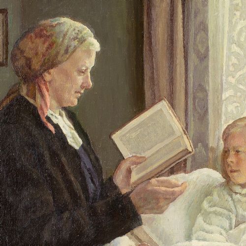 SOPHUS VERMEHREN HER FAVOURITE STORY OIL PAINTING - ADDITIONAL PHOTO 7