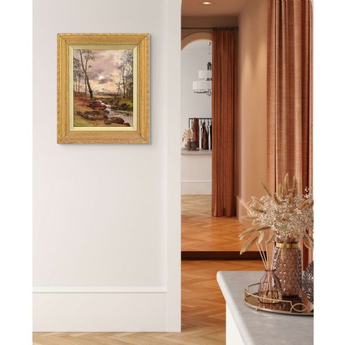 JOHN HAMILTON GLASS SSA SCOTTISH LANDSCAPE WITH RIVER ANTIQUE OIL PAINTING - ADDITIONAL PHOTO 3