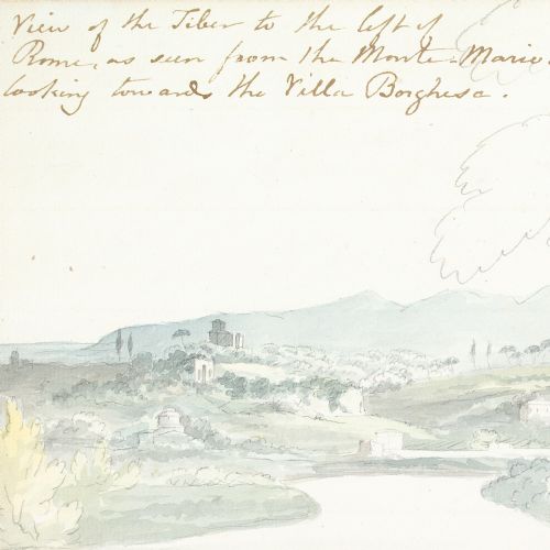 SIR WILLIAM PILKINGTON VIEW OF THE TIBER TO THE LEFT OF ROME ANTIQUE DRAWING - ADDITIONAL PHOTO 3