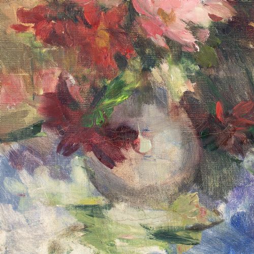 VICTOR SIMONIN VASE DE FLEURS OIL PAINTING - ADDITIONAL PHOTO 6