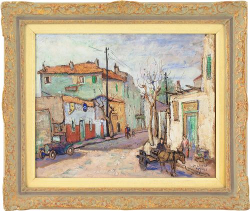 gottfrid olsson la ciotat gouache on paper - CATEGORY: ANTIQUE ART - DATED 1940