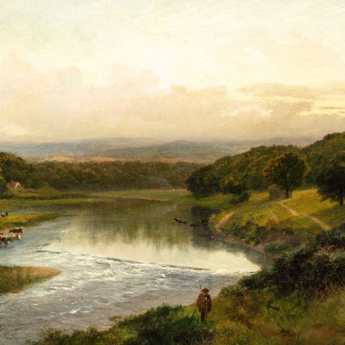 JAMES PEEL ALONG THE WYE ANTIQUE OIL PAINTING - ADDITIONAL PHOTO 3