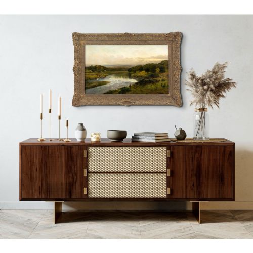 JAMES PEEL ALONG THE WYE ANTIQUE OIL PAINTING - ADDITIONAL PHOTO 4