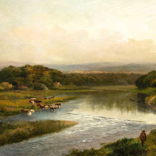 JAMES PEEL ALONG THE WYE ANTIQUE OIL PAINTING - ADDITIONAL PHOTO 5