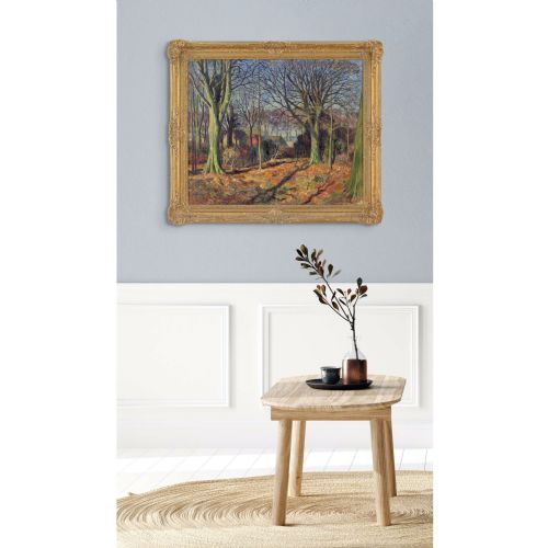 JAMES TORRINGTON BELL AUTUMNAL LANDSCAPE WITH DWELLINGS ANTIQUE OIL PAINTING - ADDITIONAL PHOTO 1