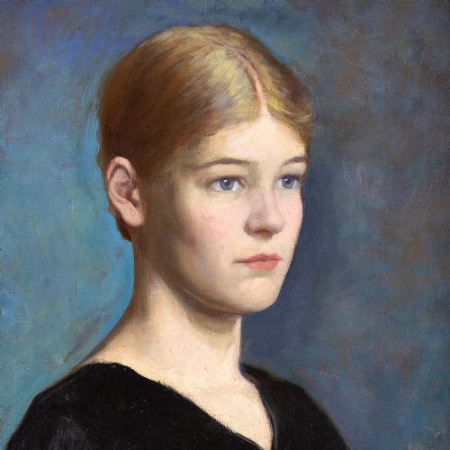 EARLY 20THCENTURY BRITISH SCHOOL PORTRAIT STUDY OF A YOUNG WOMAN OIL PAINTING - ADDITIONAL PHOTO 5