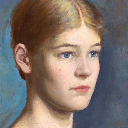 EARLY 20THCENTURY BRITISH SCHOOL PORTRAIT STUDY OF A YOUNG WOMAN OIL PAINTING - ADDITIONAL PHOTO 6