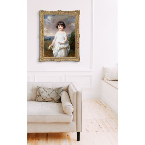 MARY LEMON WALLER PORTRAIT OF DORIS B HOLLOWAY ANTIQUE OIL PAINTING - ADDITIONAL PHOTO 3