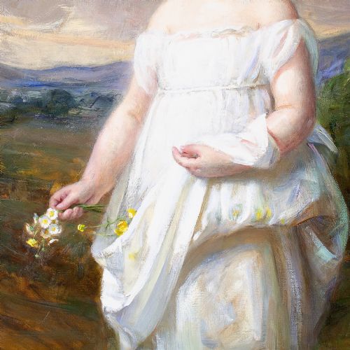 MARY LEMON WALLER PORTRAIT OF DORIS B HOLLOWAY ANTIQUE OIL PAINTING - ADDITIONAL PHOTO 5