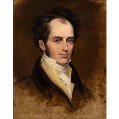 fig 1. Early 19th-Century English School, Portrait Study Of A Gentleman - Antique Oil Painting