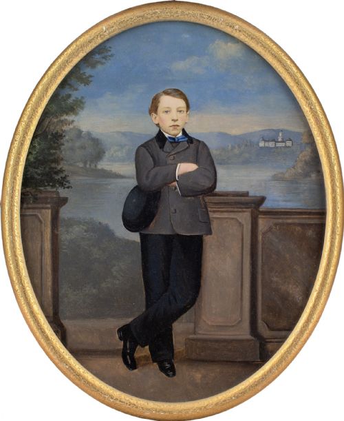 late 19thcentury german school portrait of a young man antique oil painting - CATEGORY: ANTIQUE ART - DATED 1890