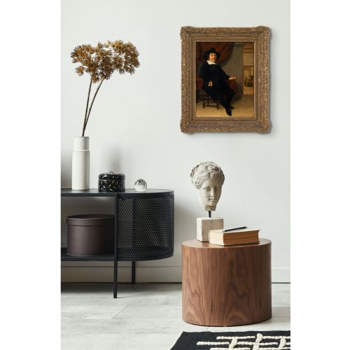 fig 3. 18th-Century Dutch School, Portrait Of A Seated 17th-Century Gentleman By A Forge - Antique Oil Painting