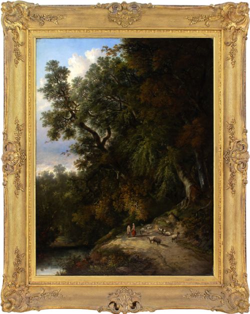henry ladbrooke scene near walsingham norfolk antique oil painting - CATEGORY: ANTIQUE ART - DATED 1860