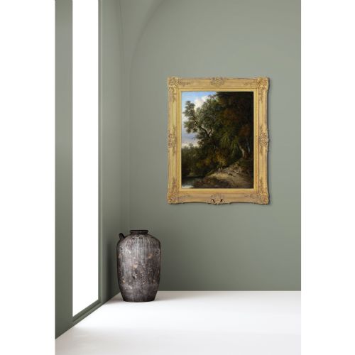 HENRY LADBROOKE SCENE NEAR WALSINGHAM NORFOLK ANTIQUE OIL PAINTING - ADDITIONAL PHOTO 2