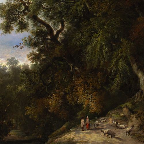 HENRY LADBROOKE SCENE NEAR WALSINGHAM NORFOLK ANTIQUE OIL PAINTING - ADDITIONAL PHOTO 6