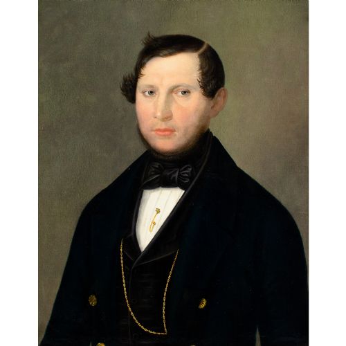 JOHANN PAUL EISENMEYER PORTRAIT OF A GENTLEMAN ANTIQUE OIL PAINTING - ADDITIONAL PHOTO 3