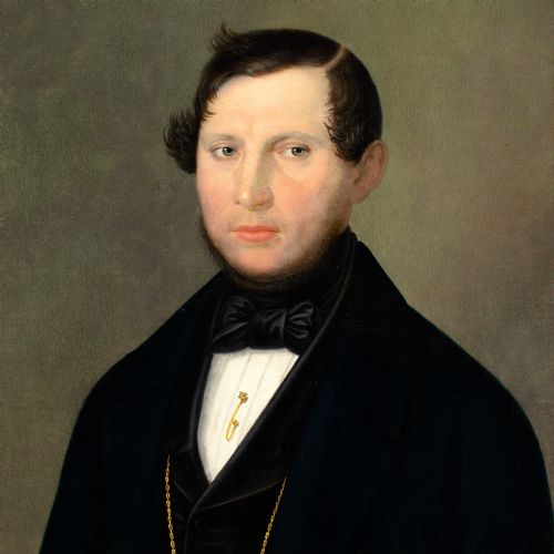 JOHANN PAUL EISENMEYER PORTRAIT OF A GENTLEMAN ANTIQUE OIL PAINTING - ADDITIONAL PHOTO 4