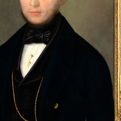JOHANN PAUL EISENMEYER PORTRAIT OF A GENTLEMAN ANTIQUE OIL PAINTING - ADDITIONAL PHOTO 7