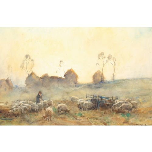 JAMES HERBERT SNELL CLOSE OF DAY ANTIQUE WATERCOLOUR - ADDITIONAL PHOTO 2