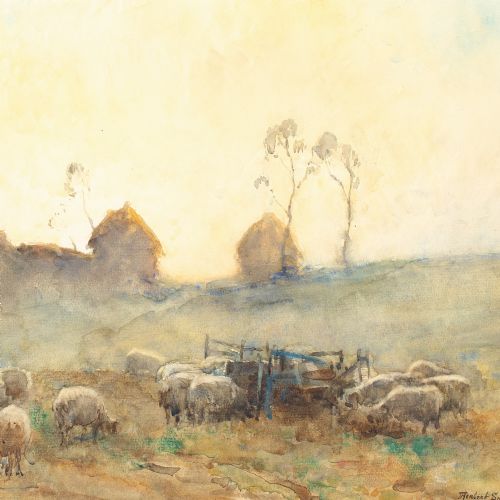JAMES HERBERT SNELL CLOSE OF DAY ANTIQUE WATERCOLOUR - ADDITIONAL PHOTO 3