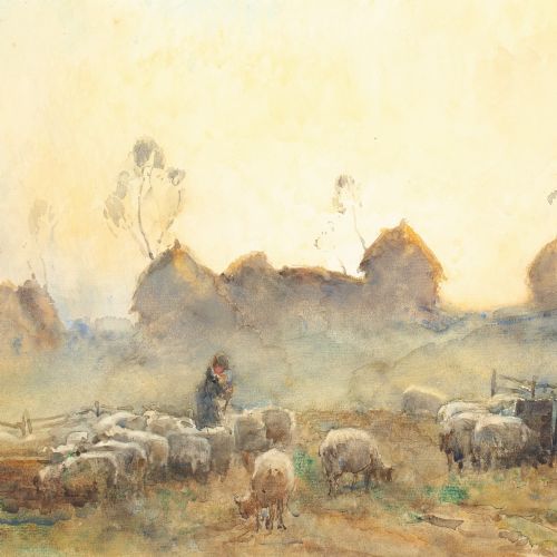 JAMES HERBERT SNELL CLOSE OF DAY ANTIQUE WATERCOLOUR - ADDITIONAL PHOTO 4