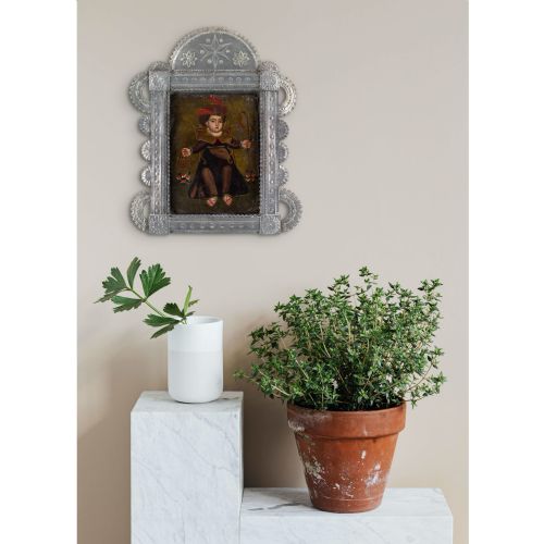 19TH CENTURY SPANISH COLONIAL SCHOOL RETABLO EL NINO DE ATOCHA ANTIQUE OIL PAINTING - ADDITIONAL PHOTO 3