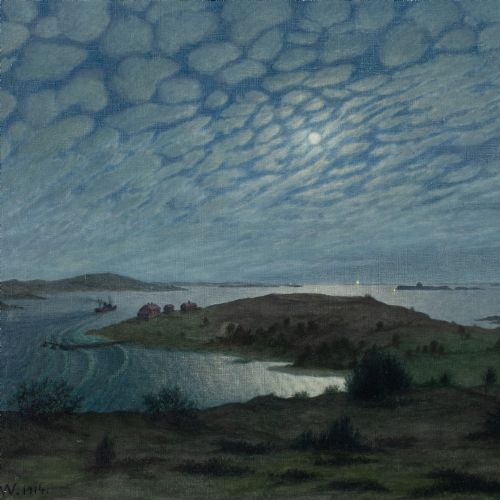 FILIP ARTUR WAHLSTRM VIEW OF LVSBORG FORTRESS ANTIQUE OIL PAINTING - ADDITIONAL PHOTO 1